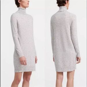 THEORY Donegal Cashmere Sweater Dress L Light Heather Gray